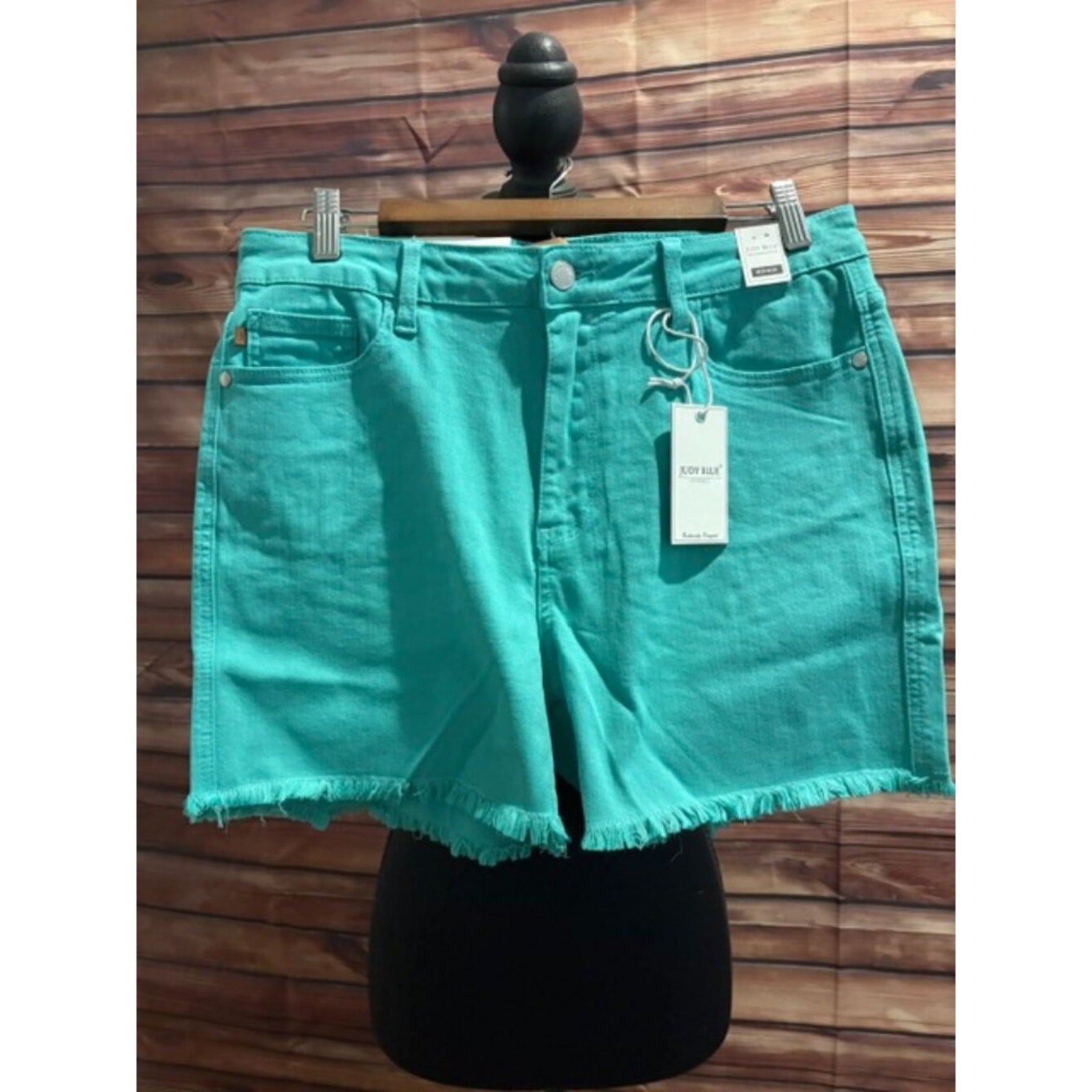 Judy Blue Mid-Rise Aquamarine Denim Short #JB150281C XL-NWT