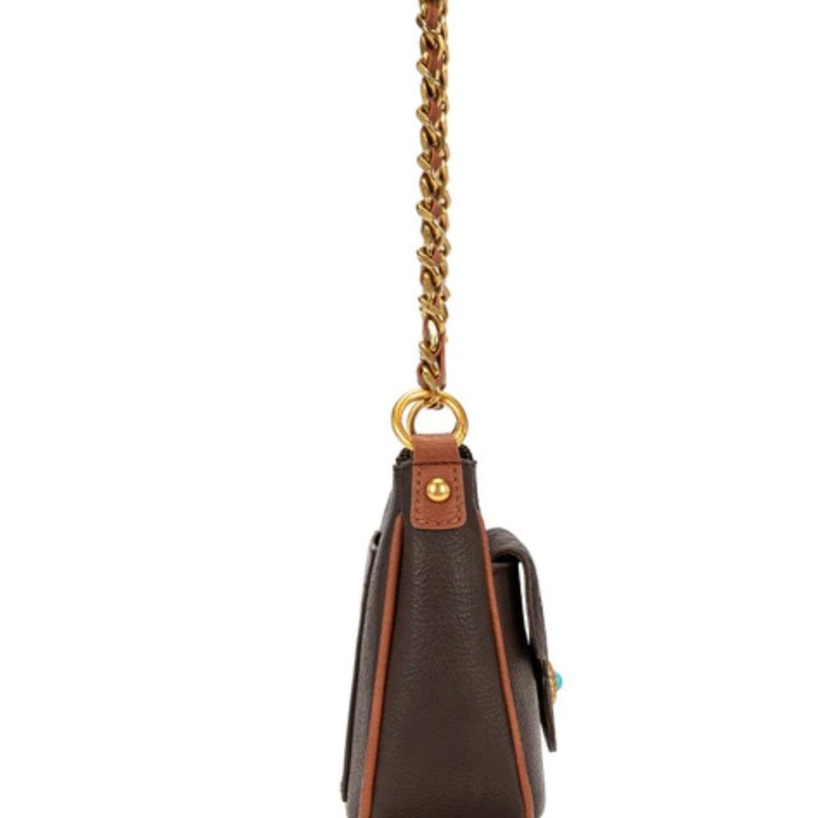 Montana West Tooled Floral Chain Strap Crossbody Shoulder Bag Coffee NWT