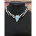 Western Turquoise Navajo Choker Necklace Silver Bead NWT