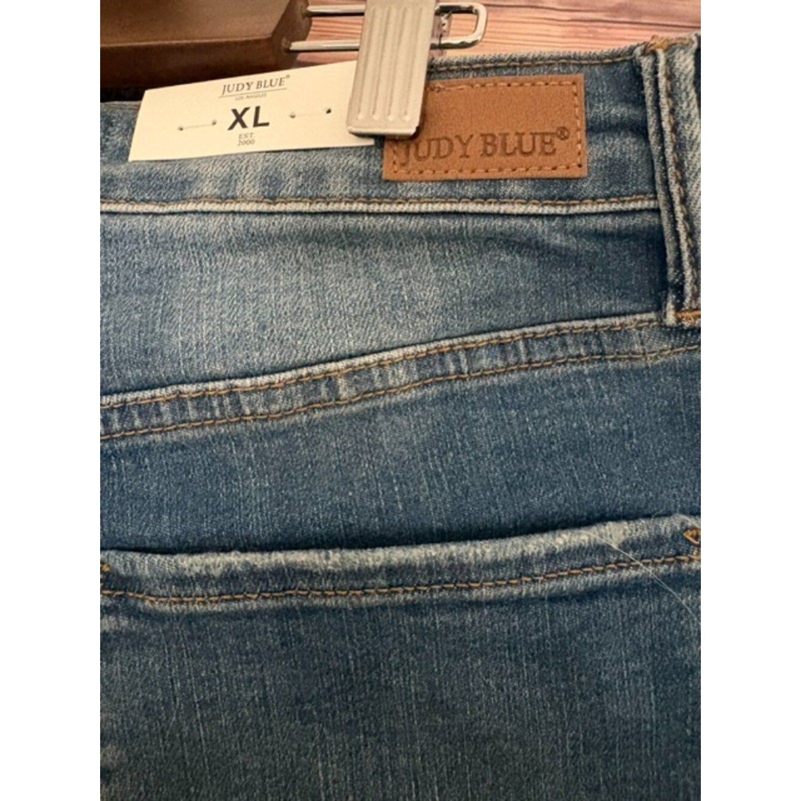 Judy Blue XL Tummy Control Bermuda Shorts High Rise Double Button Stretch Denim