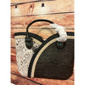 Montana West Tooled & Cowhide Whipstitch Tote Bag-Black NWT