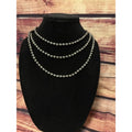 Western Navajo Pearl Triple Strand Silver Bead Necklace Cowgirl NWT
