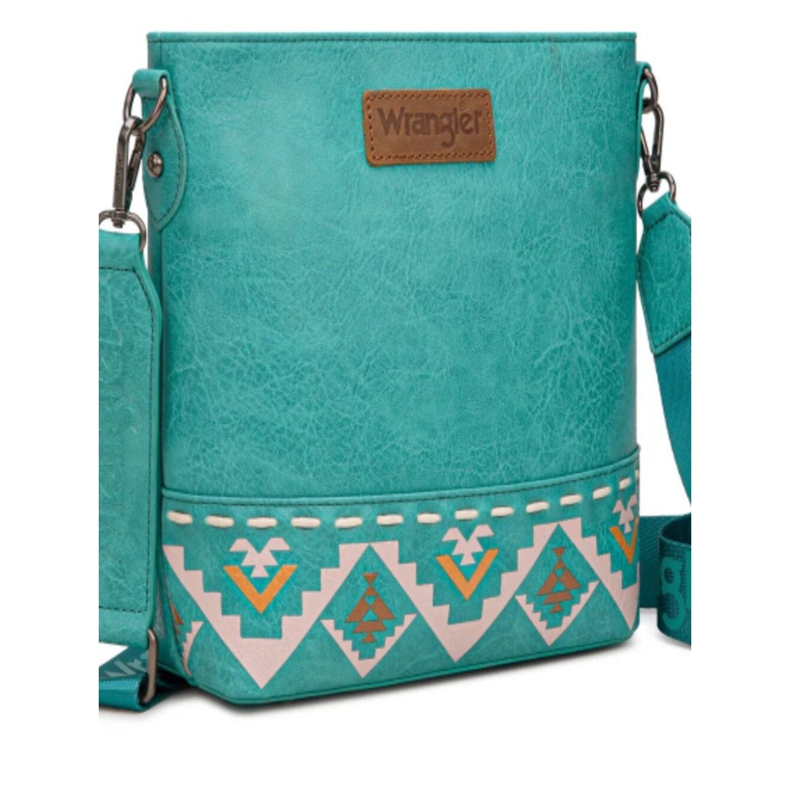 Wrangler Turquoise Aztec Crossbody Bag Western Messenger Pruse NWT