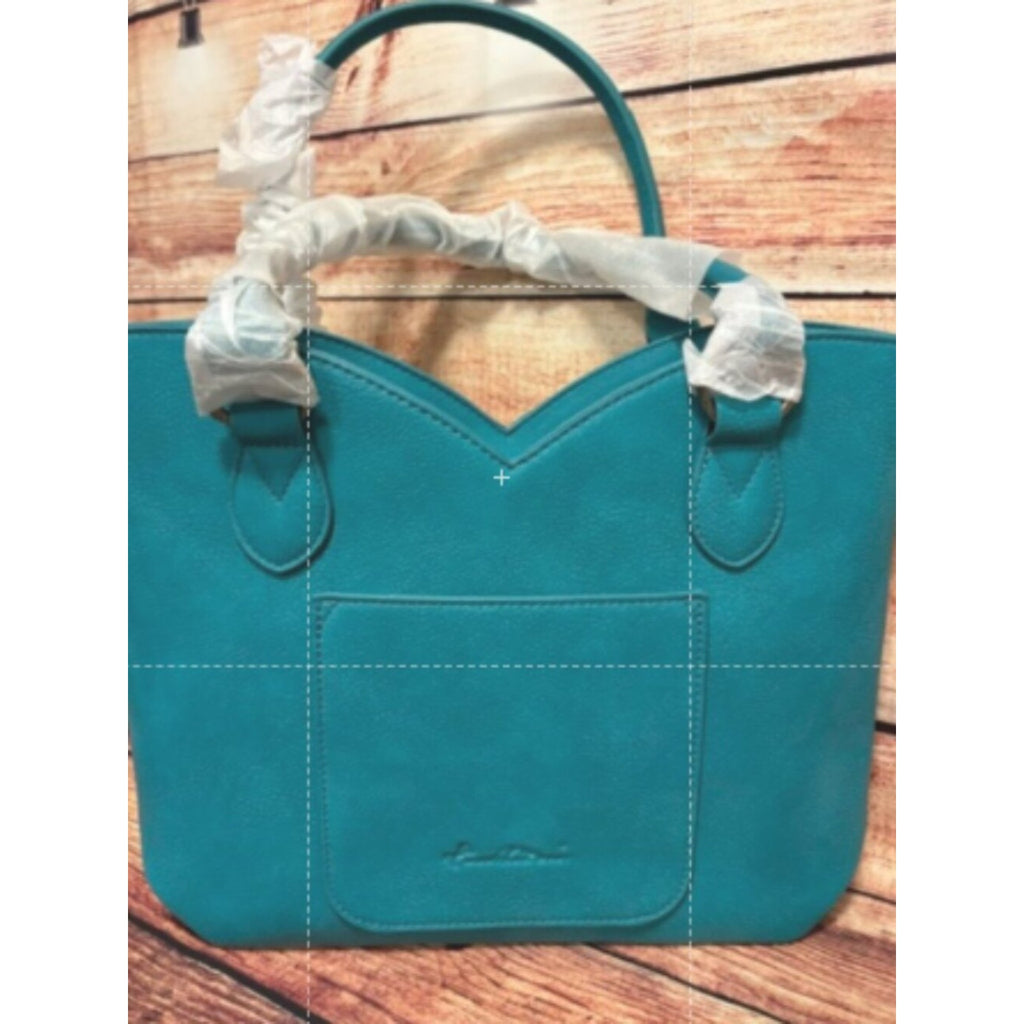 Montana West Turquoise Cowhide Floral Tooled Tote Bag NWT - Sold out