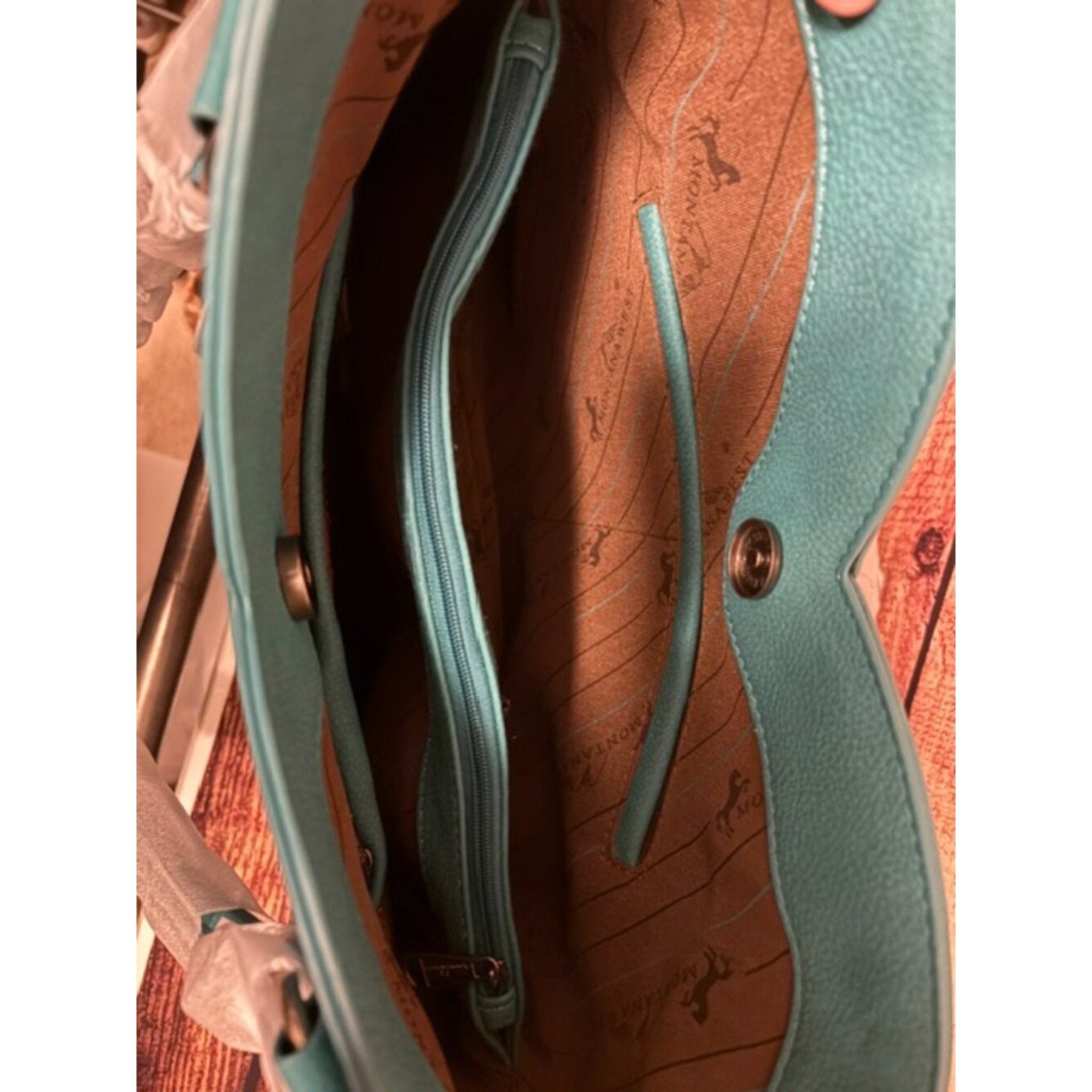 Montana West Cowhide Floral Tooled Tote Bag, NWT