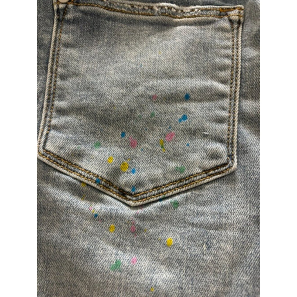 Judy Blue XL High Rise Distressed Paint Splatter Shorts Raw Hem NWT