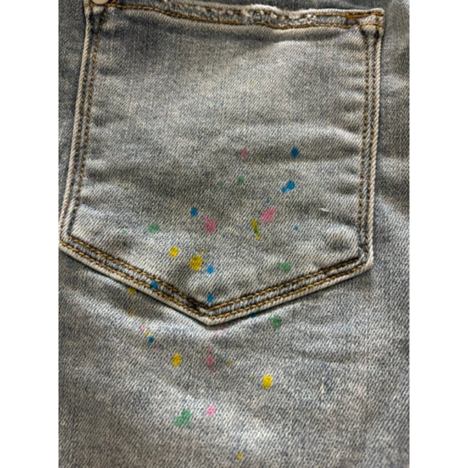 Judy Blue XL High Rise Distressed Paint Splatter Shorts Raw Hem NWT