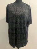 2 Fly Co Black Western Scroll Print Tunic Top Black 2X NWT