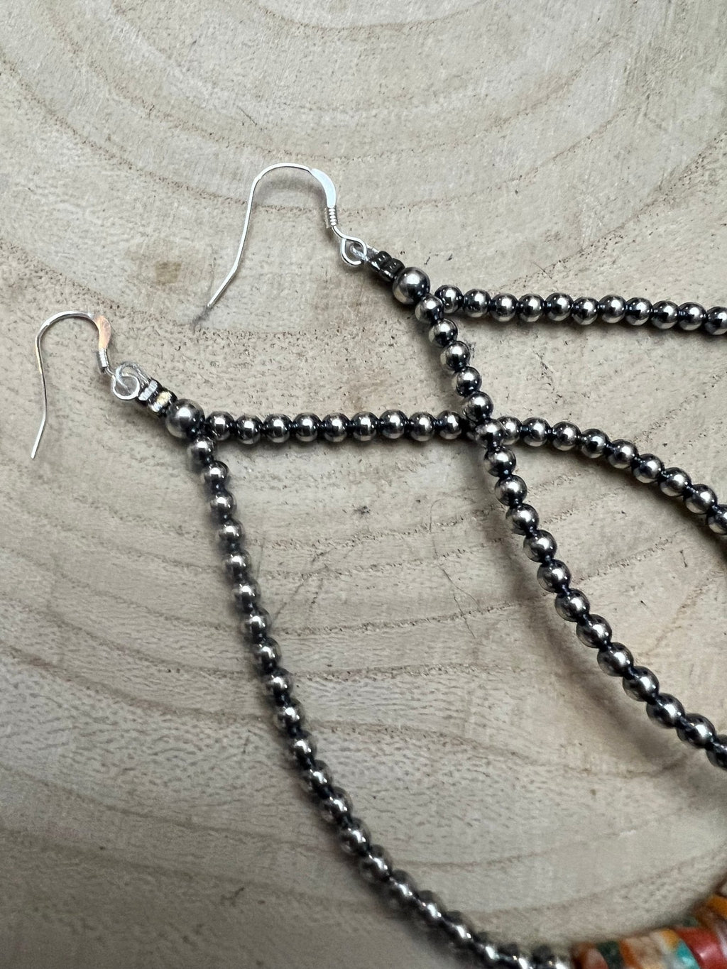 Sterling Pearl Teardrop Earrings with Spiny Oyster & Turquoise