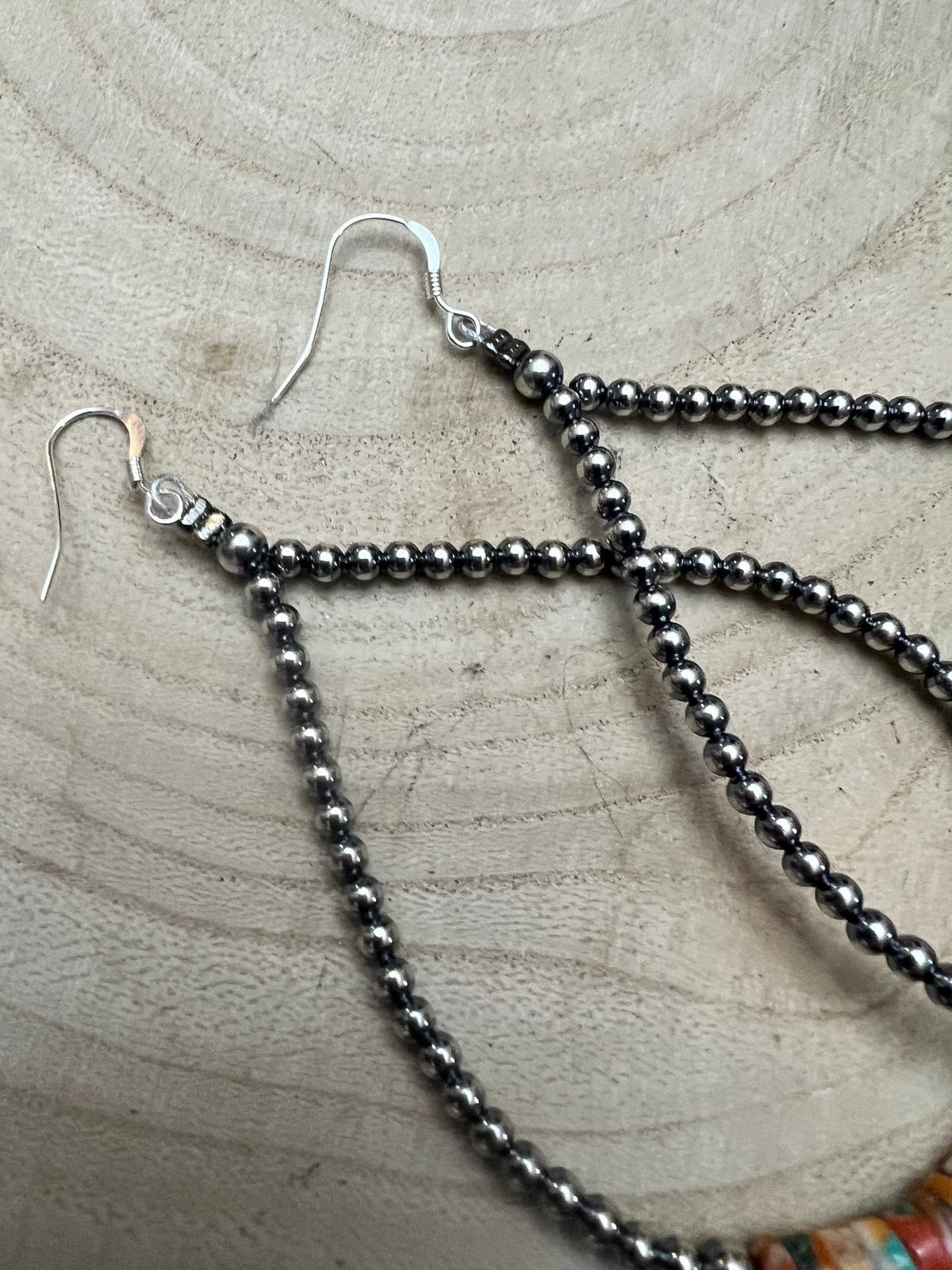 Sterling Pearl Teardrop Earrings with Spiny Oyster & Turquoise