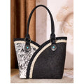 Montana West Cowhide Floral Tooled Whipstitch Tote Bag, NWT