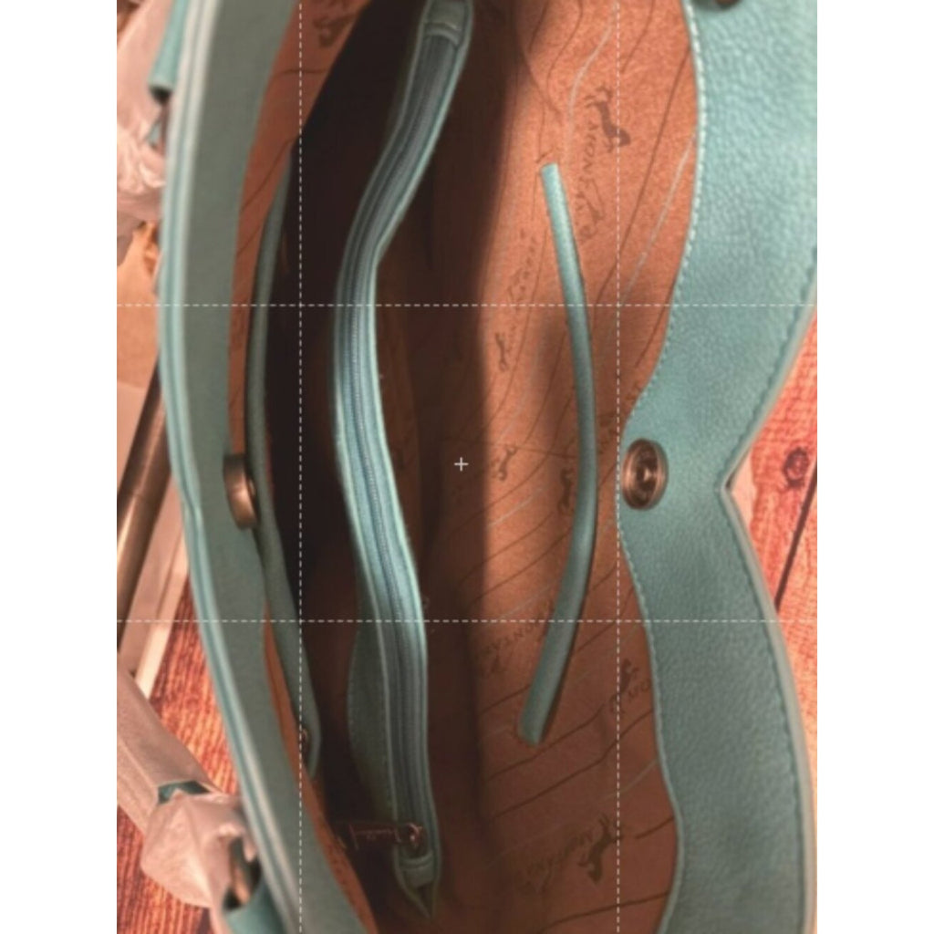 Montana West Turquoise Cowhide Floral Tooled Tote Bag NWT - Sold out