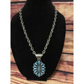 Western Turquoise Concho Statement Necklace Cowgirl Southwestern NWT