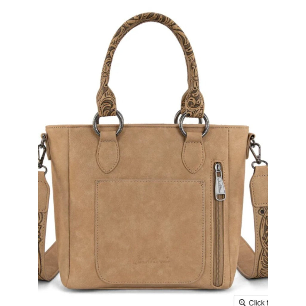 Montana West Cowhide Concealed Carry Tote, Beige NWT