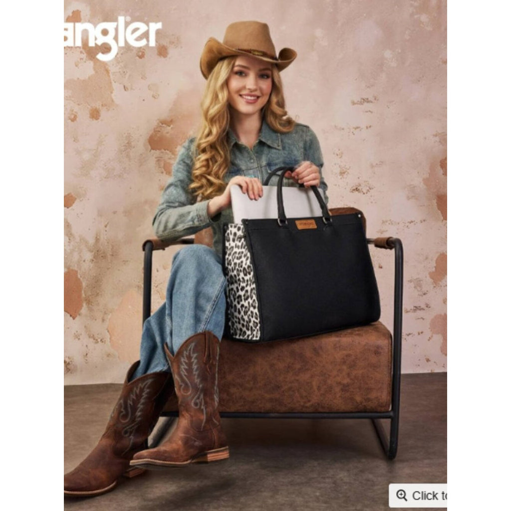 Wrangler Carry-All Tote Laptop, Travel, Teacher Tote Bag, Black NWT