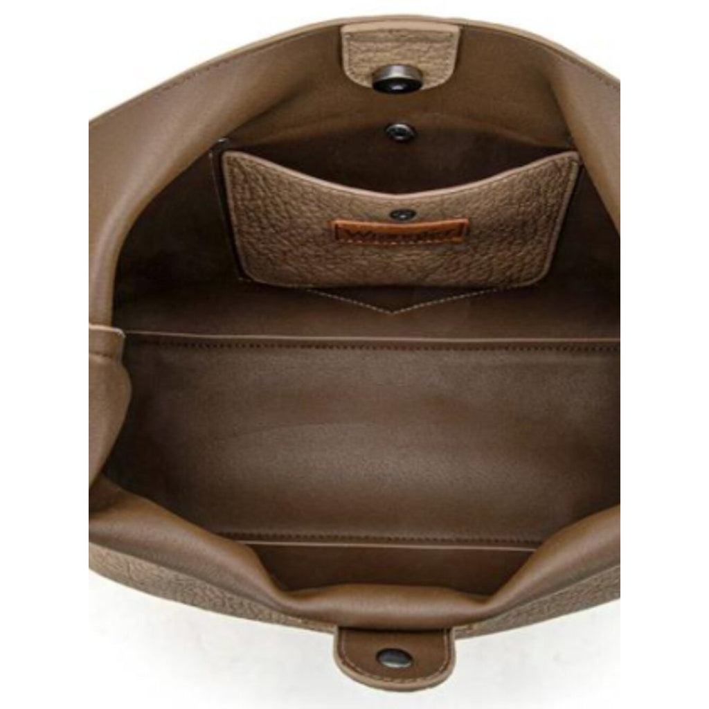 Wrangler Fringe Tooled Western Hobo Purse Khaki NWT