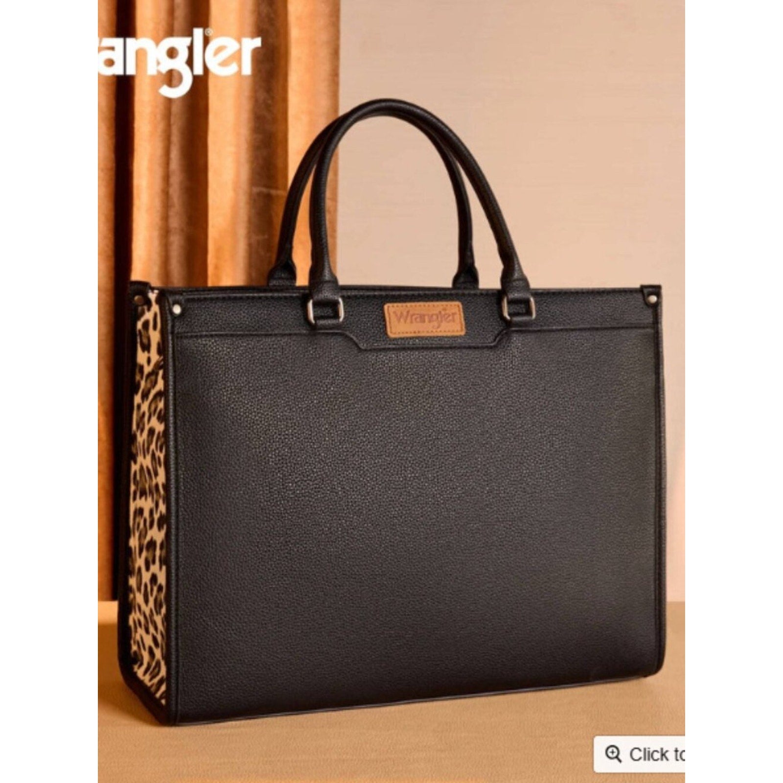 Wrangler Carry-All Tote Laptop, Travel, Teacher Tote Bag, Black NWT