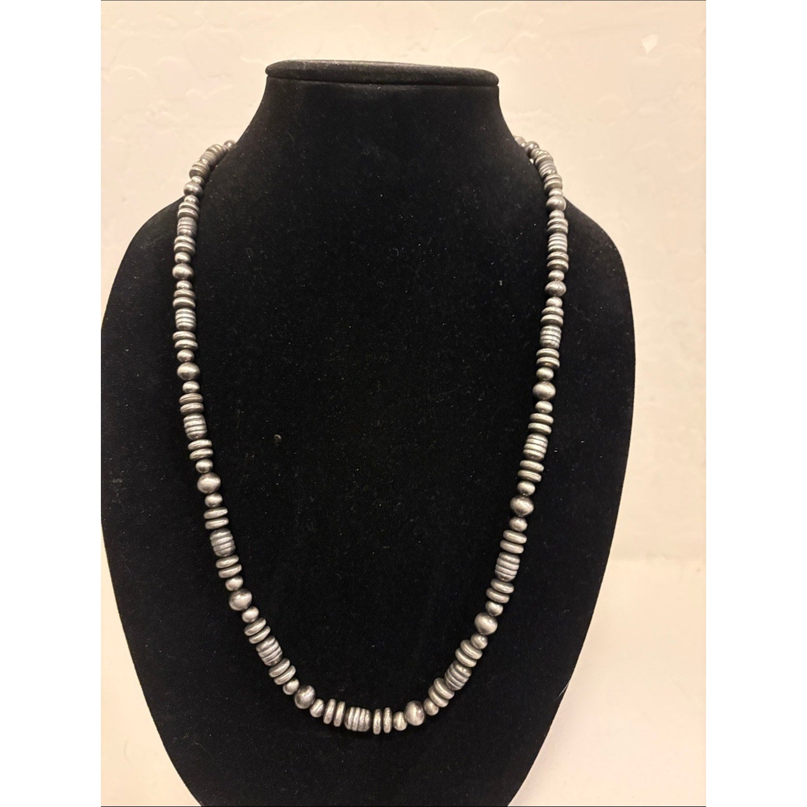 Copied - Western Navajo Pearl Twist Bead Necklace Silver Cowgirl Layering Necklace NWT
