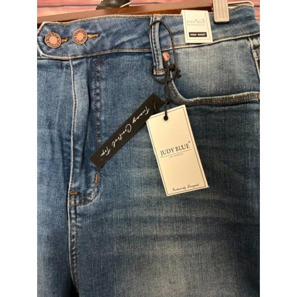 Judy Blue XL Tummy Control Bermuda Shorts High Rise Double Button Stretch Denim