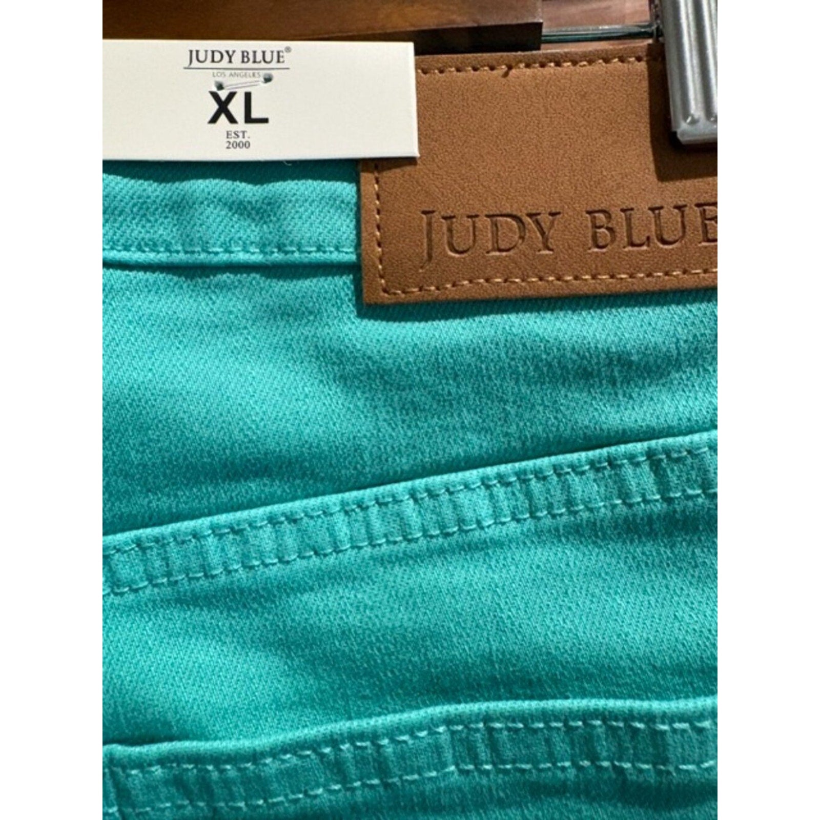 Judy Blue Mid-Rise Aquamarine Denim Short #JB150281C XL-NWT