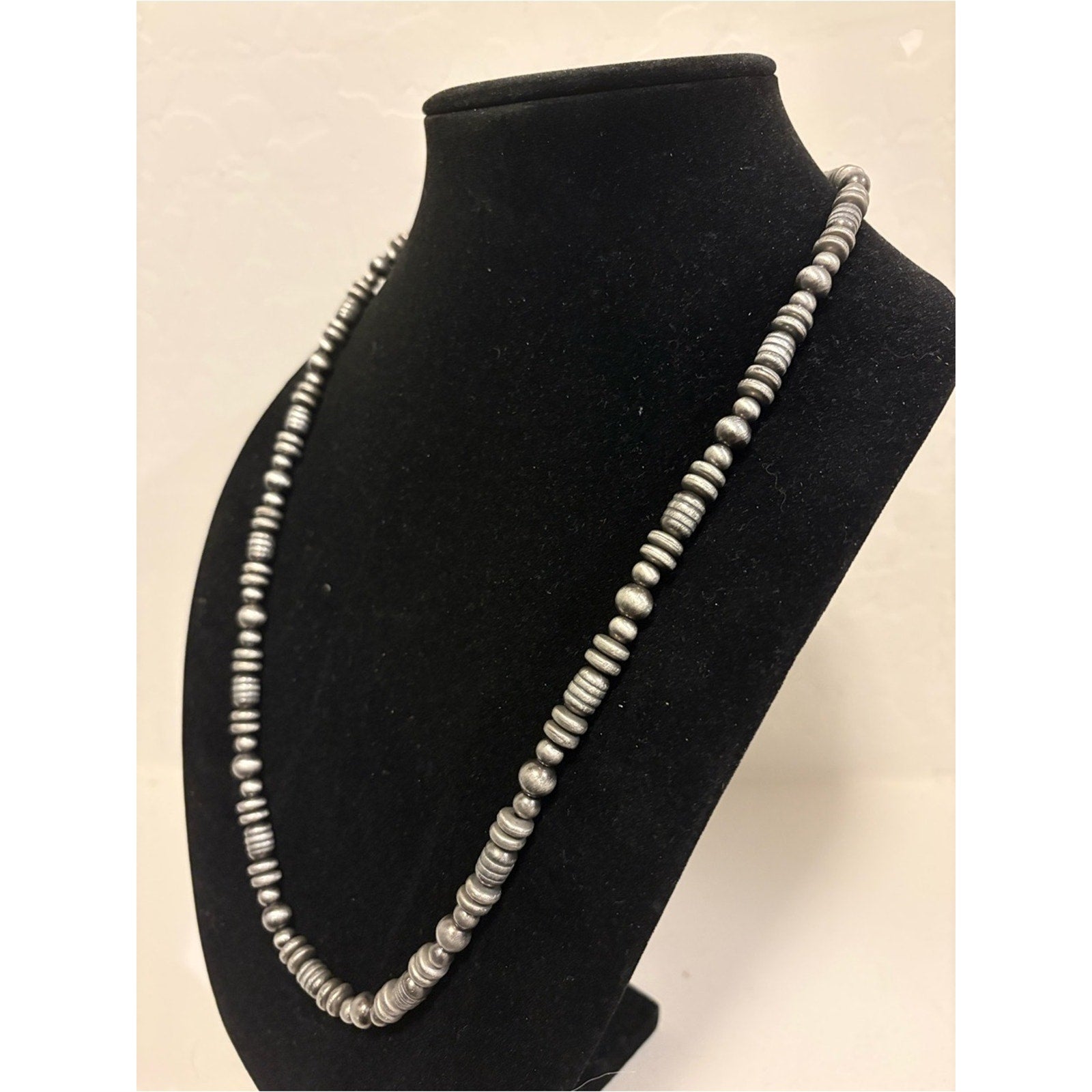 Western Navajo Pearl Twist Bead Necklace Silver Cowgirl Layering Necklace NWT