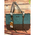 Wrangler Turquoise Aztec Fringe Western Tote Bag NWT