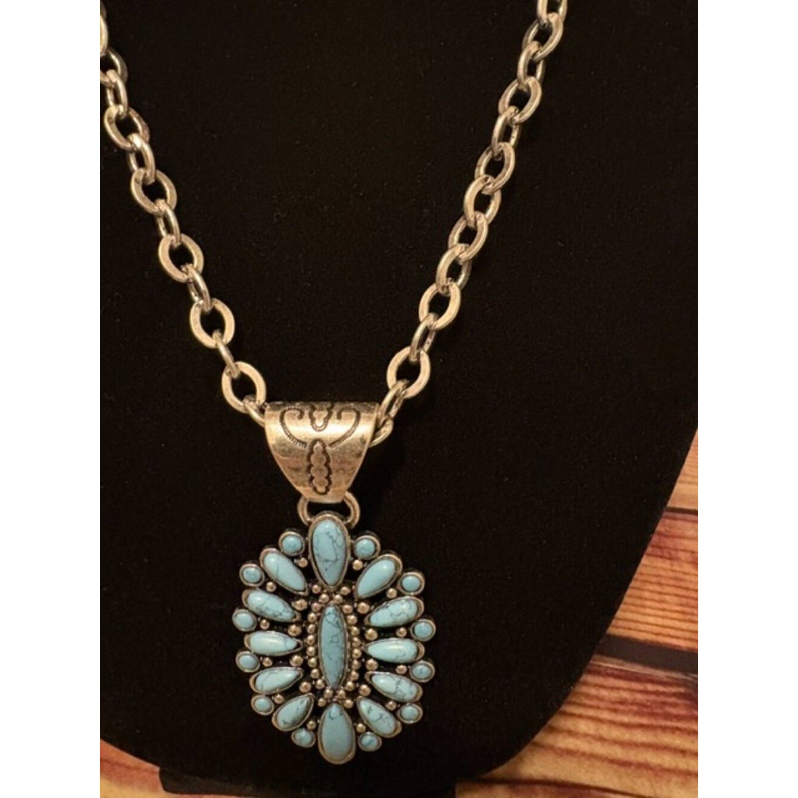 Western Turquoise Concho Statement Necklace Cowgirl Southwestern NWT