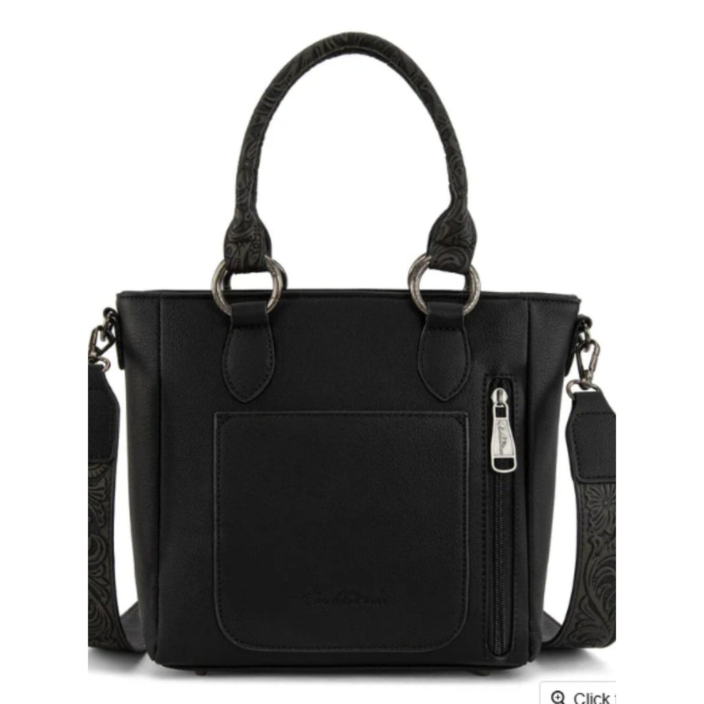 Montana West Cowhide Concealed Carry Tote, Black NWT