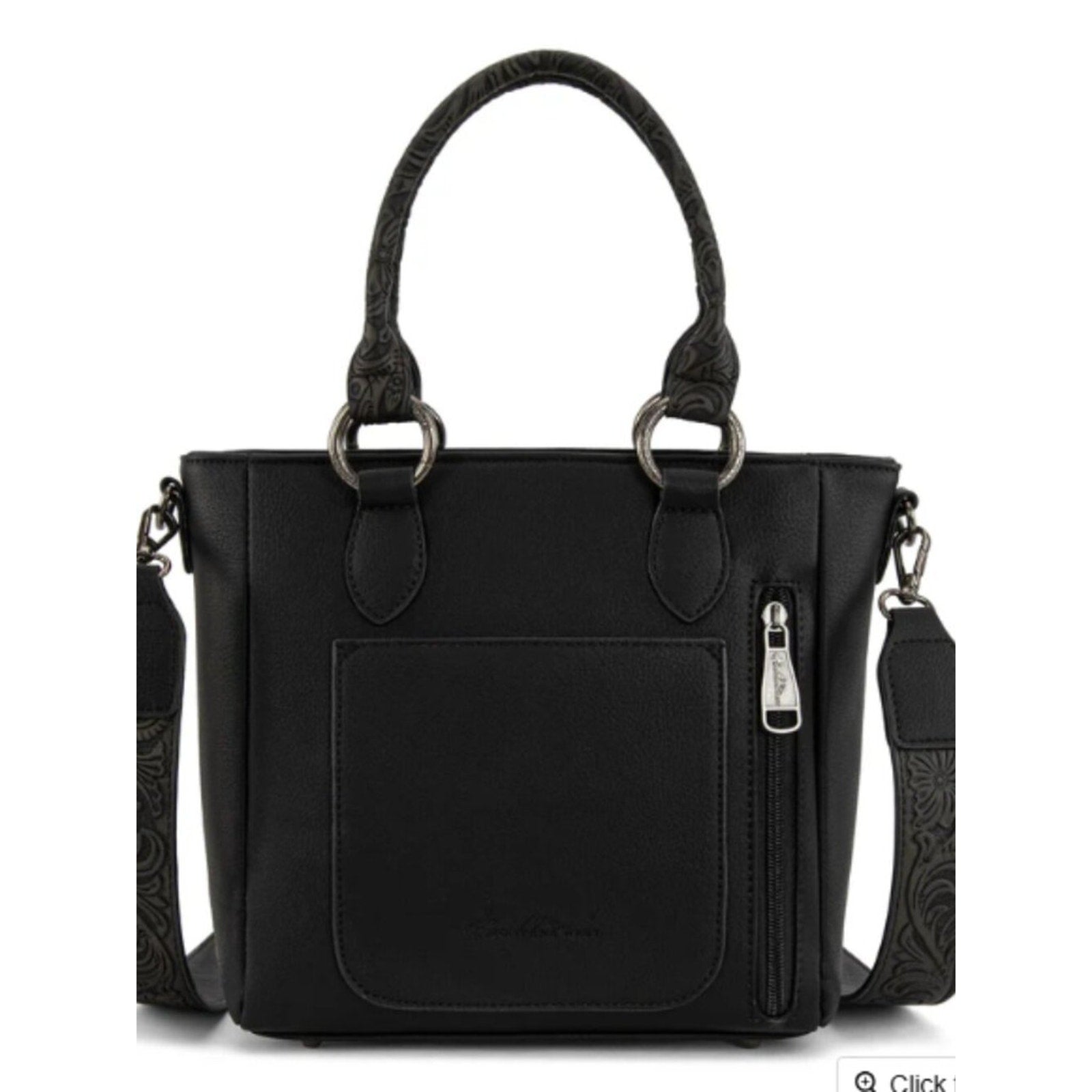 Montana West Cowhide Concealed Carry Tote, Black NWT