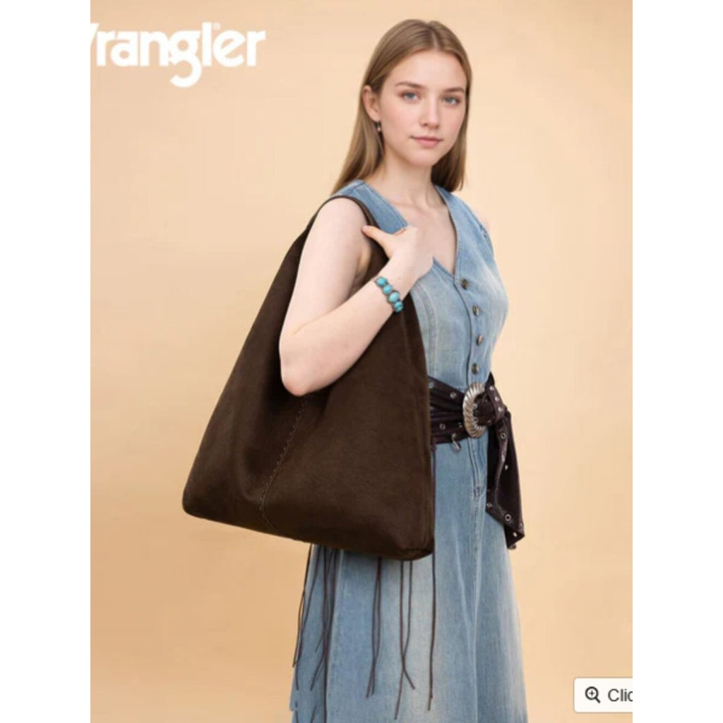 Wrangler Slouchy Hobo Tote Bag, Coffee/Brown NWT