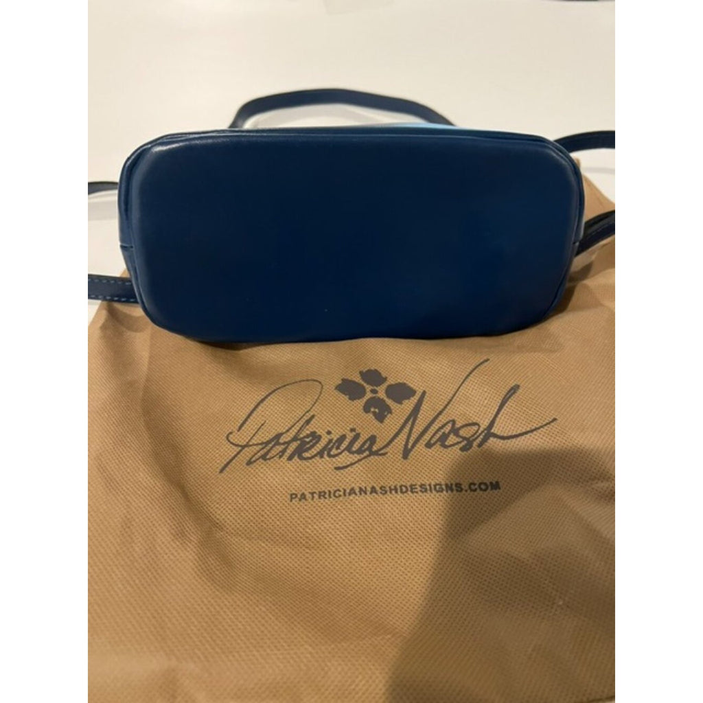 Patricia Nash Arlee Dome Leather Crossbody Bag Cerulean Blue NWOT