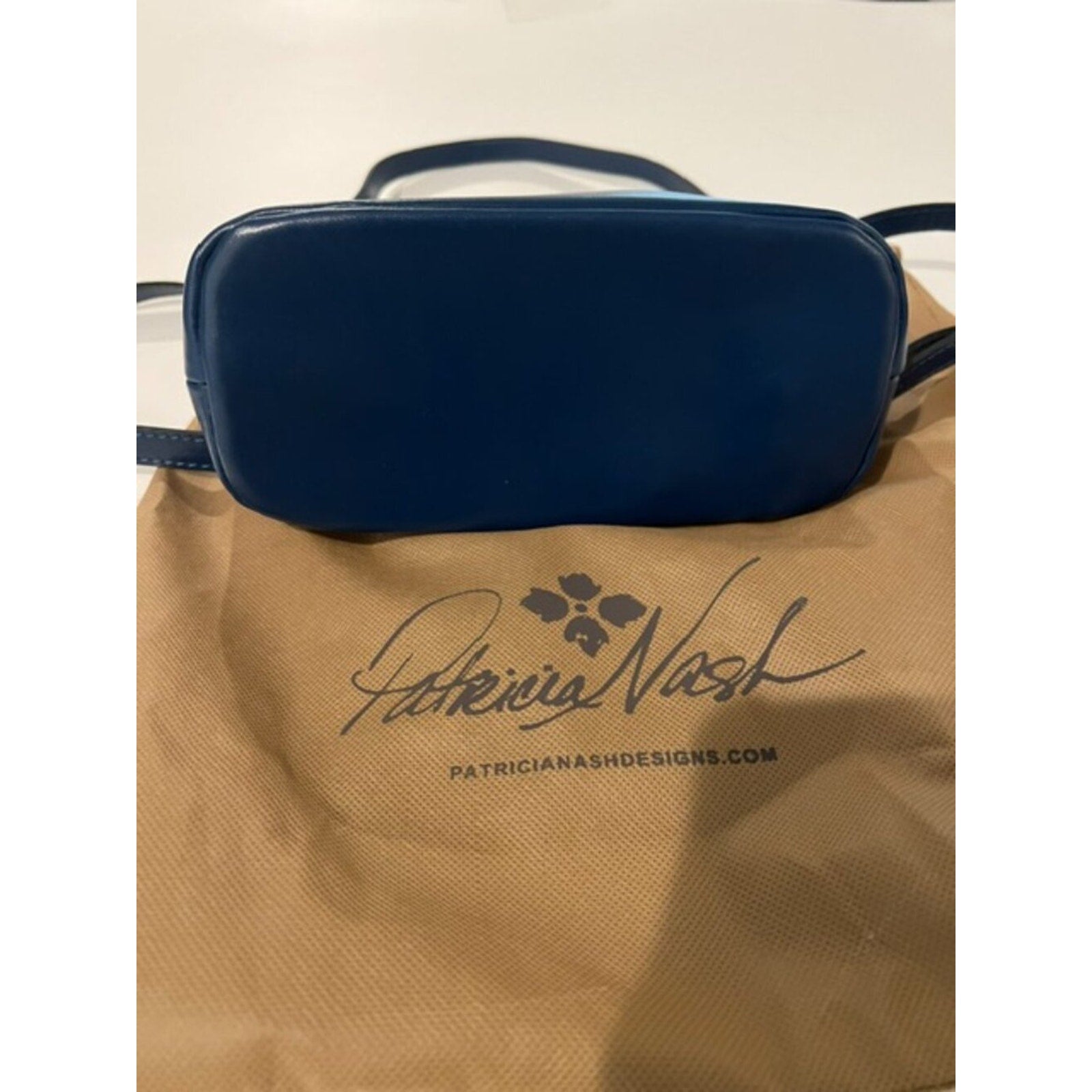 Patricia Nash Arlee Dome Leather Crossbody Bag Cerulean Blue NWOT