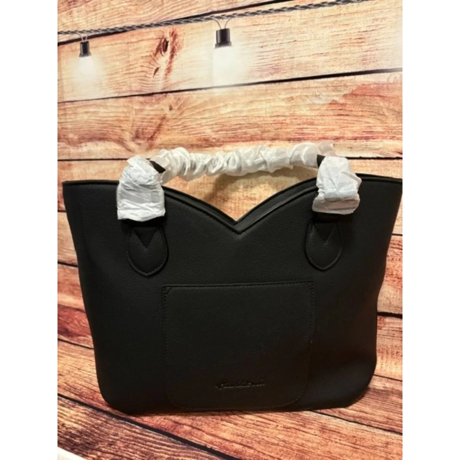 Montana West Tooled & Cowhide Whipstitch Tote Bag-Black NWT