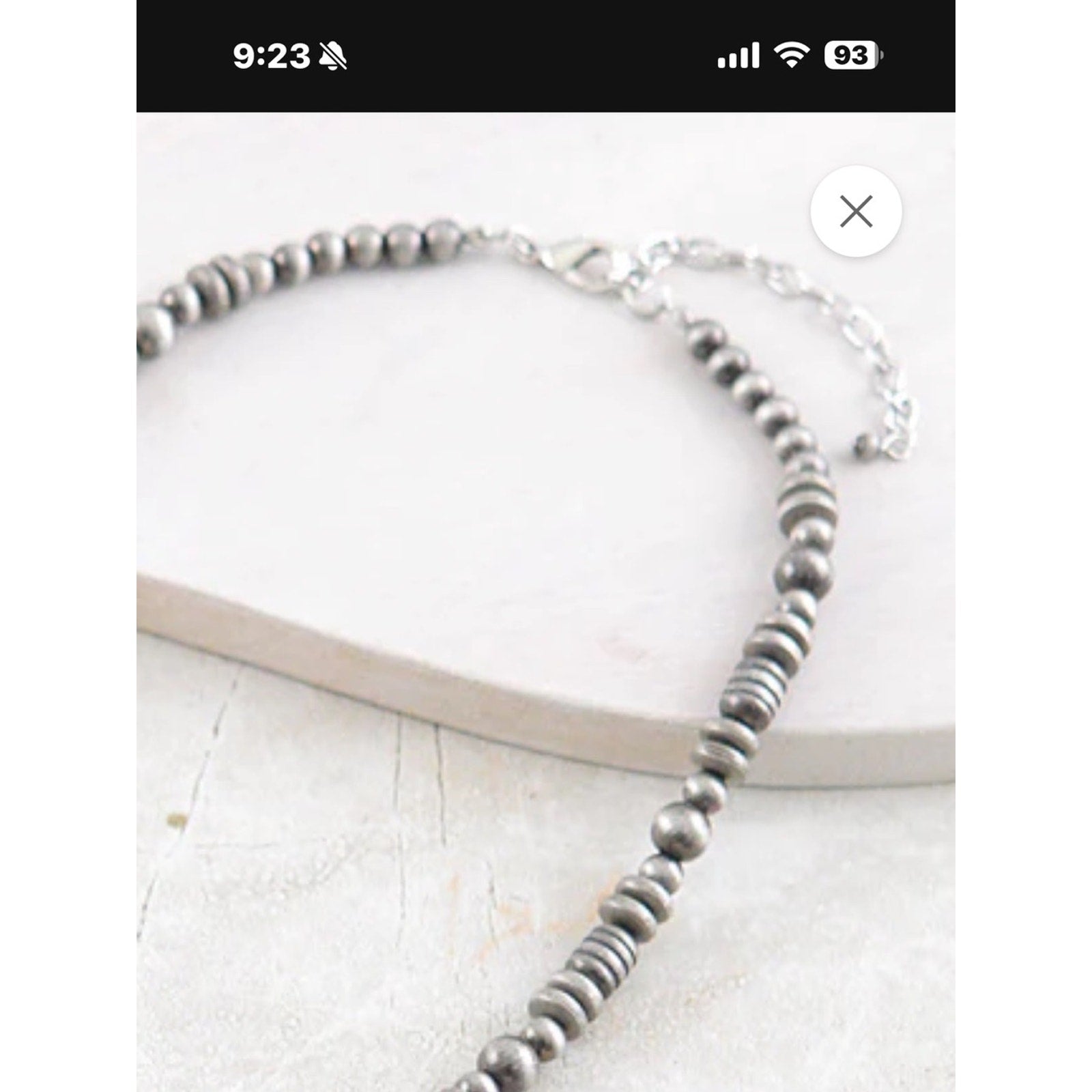 Western Navajo Pearl Twist Bead Necklace Silver Cowgirl Layering Necklace NWT