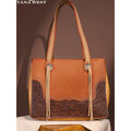 Montana West Western Tooled Tote Concealed Carry Cowgirl Purse Brown NWT