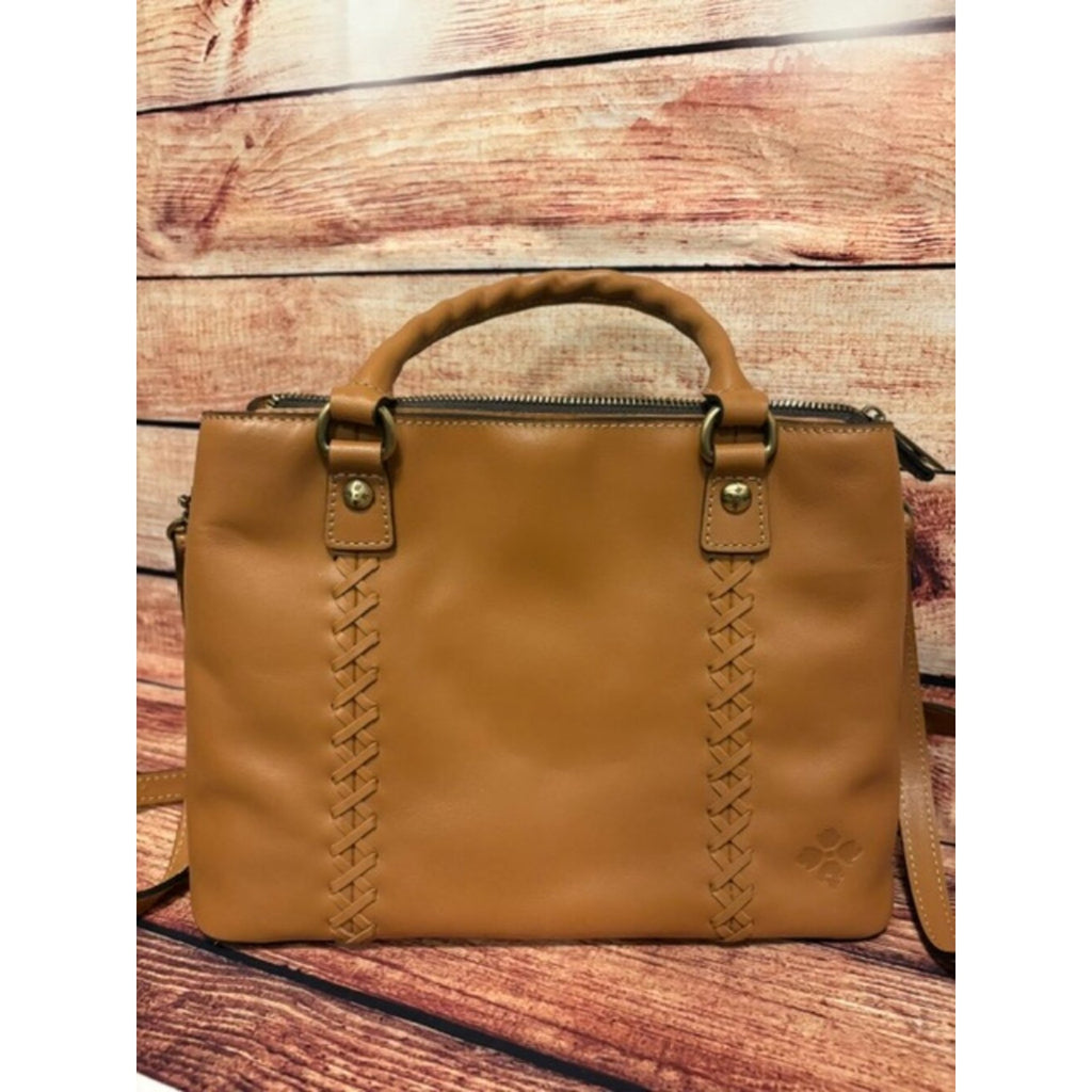 Patricia Nash Nova Italian Leather Satchel Crossbody Hazelnut NWOT
