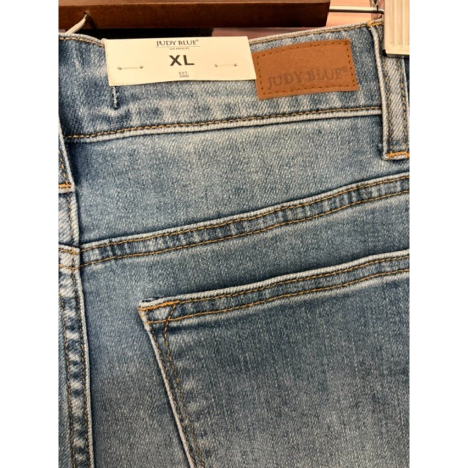 Judy Blue High Waist Denim Distressed Cutoff Shorts Size XL NWT