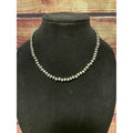Western Navajo Pearl Style Beaded Choker Necklace Silver Tone NWT