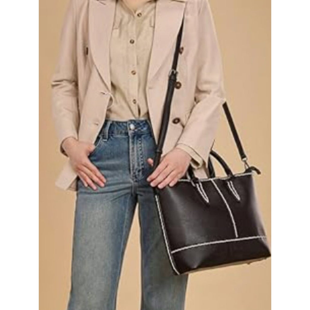 Wrangler Classic Stitch Tote Bag Western Tote Black NWT