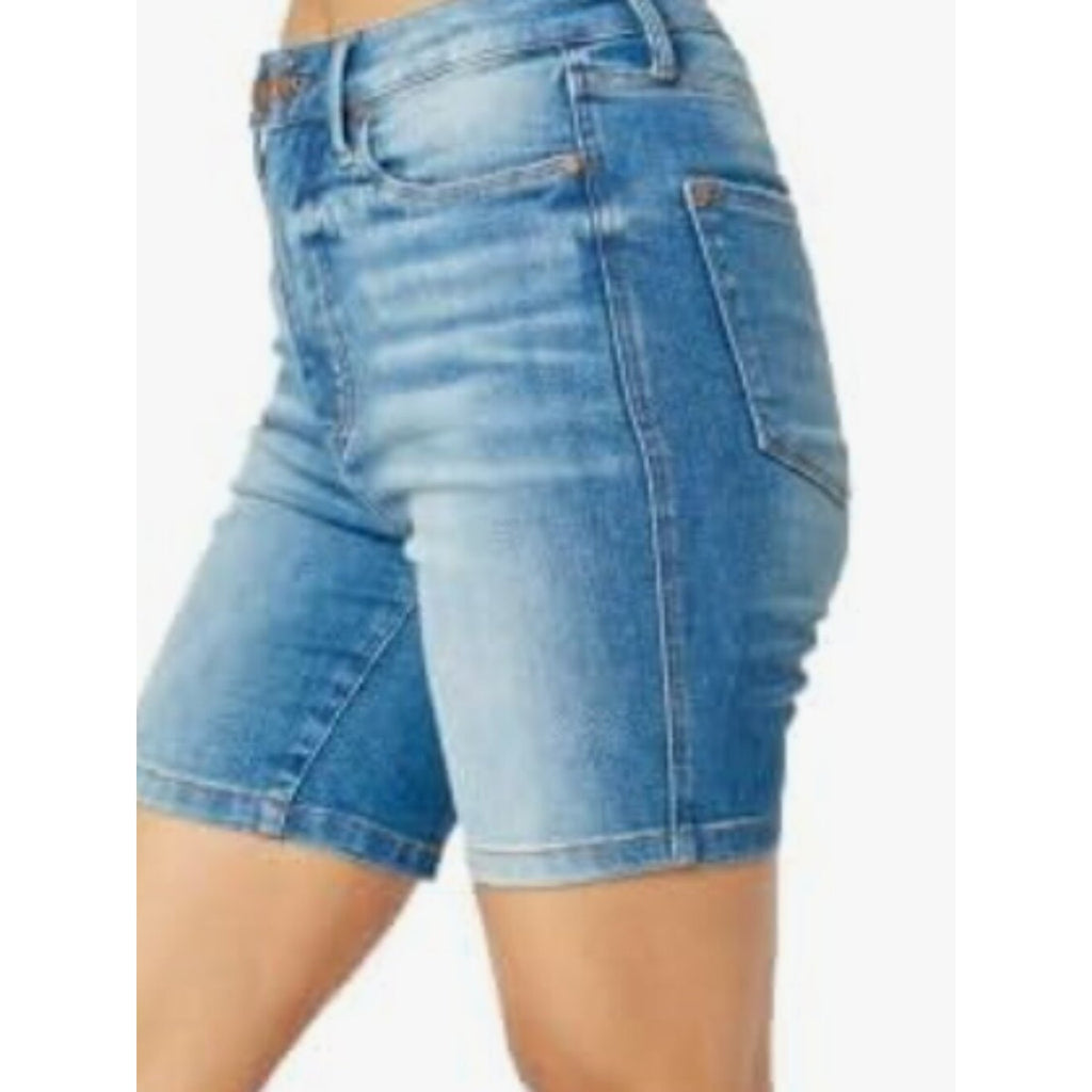 Judy Blue XL Tummy Control Bermuda Shorts High Rise Double Button Stretch Denim