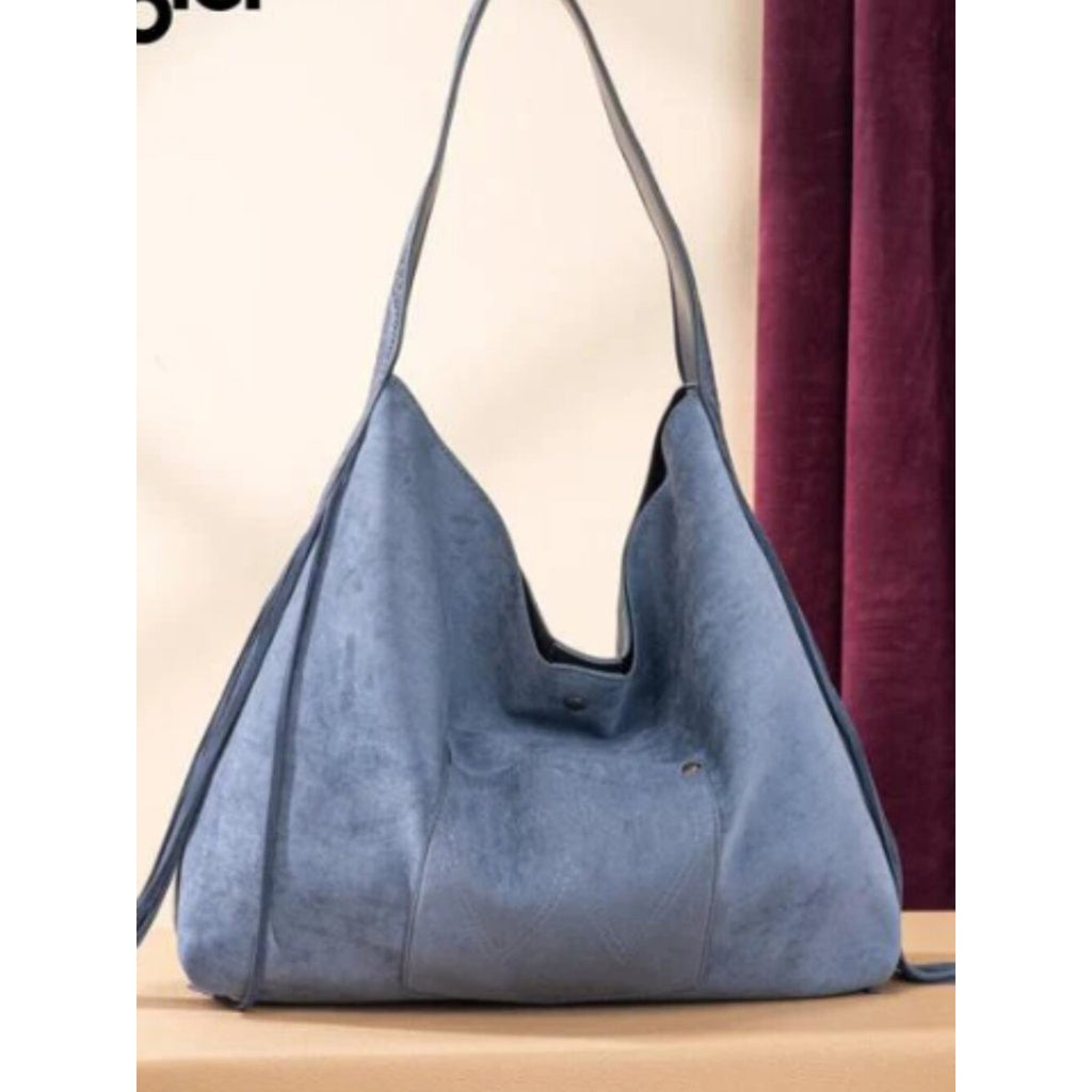 Wrangler Floral Tooled Fringe Hobo Bag, Jean Blue NWT