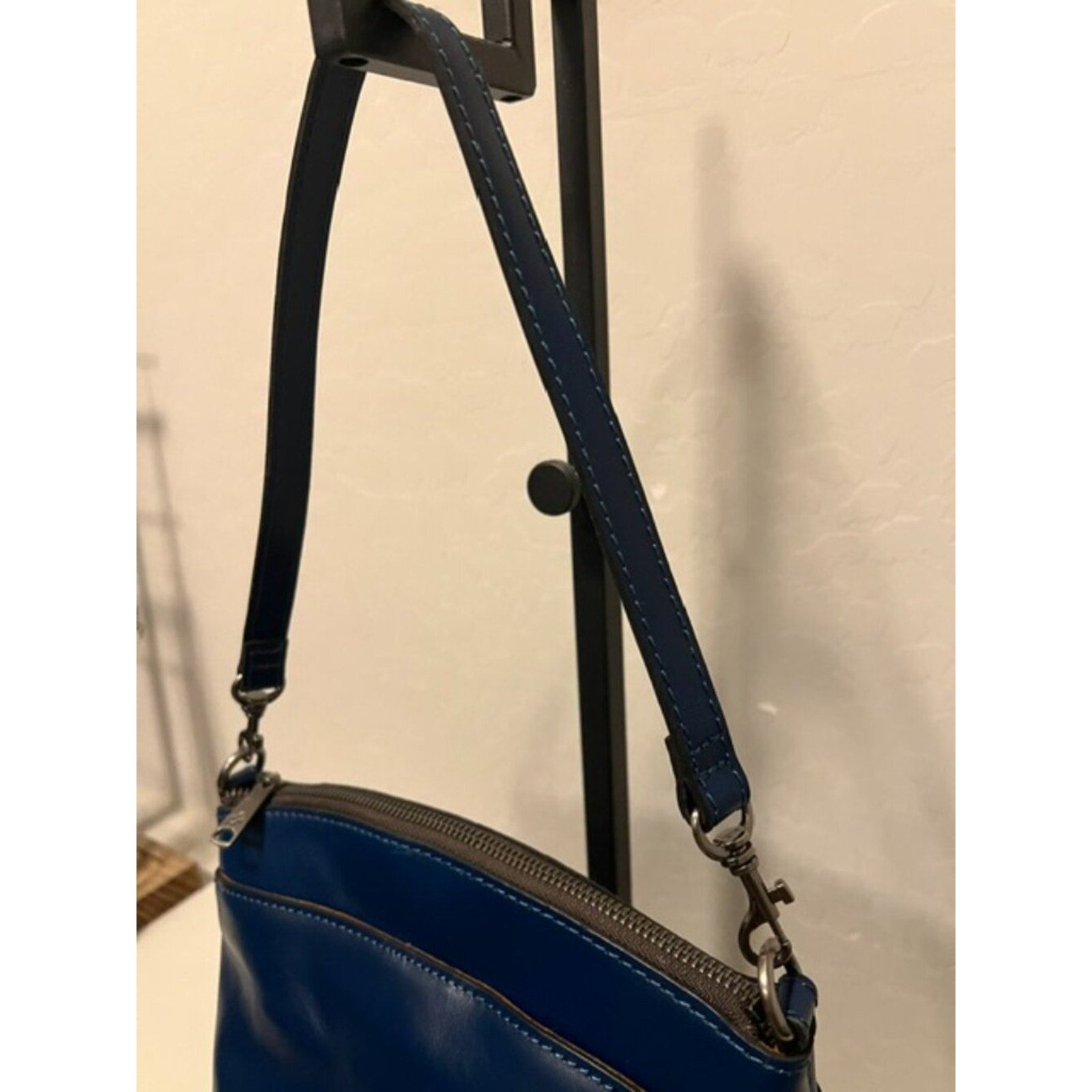 Patricia Nash Arlee Dome Leather Crossbody Bag Cerulean Blue NWOT
