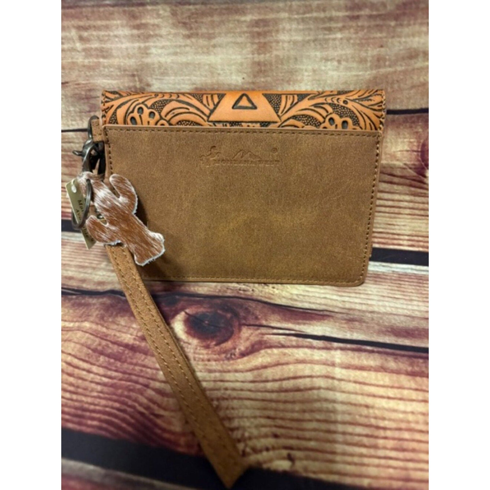 Montana West Tooled Aztec Brown Wallet Wristlet Western NWT