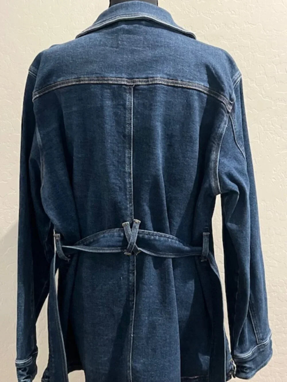 JUDY BLUE "Tied Together" Mid Length Utility Jean Jacket 1XL
