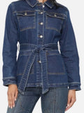 JUDY BLUE "Tied Together" Mid Length Utility Jean Jacket 1XL