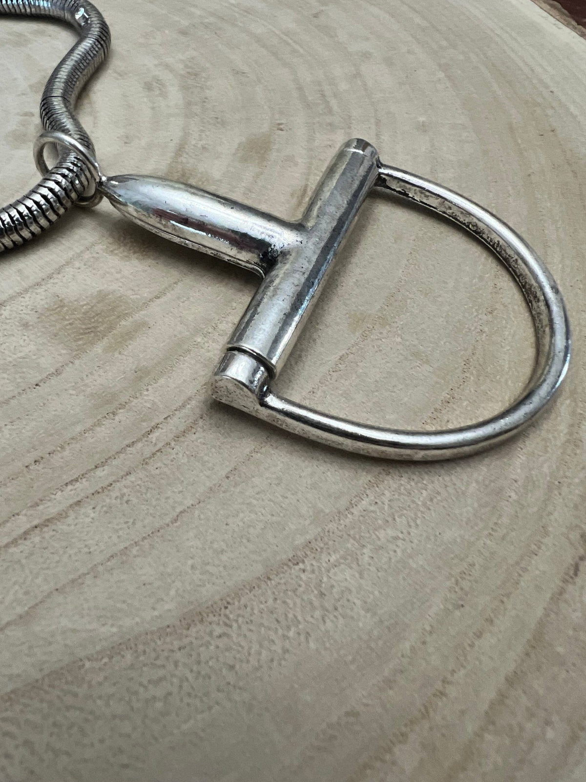 Western Silver Horse Bit Statement Necklace Rhinestone Chain