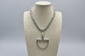 Western Silver Horse Bit Statement Necklace Rhinestone Chain
