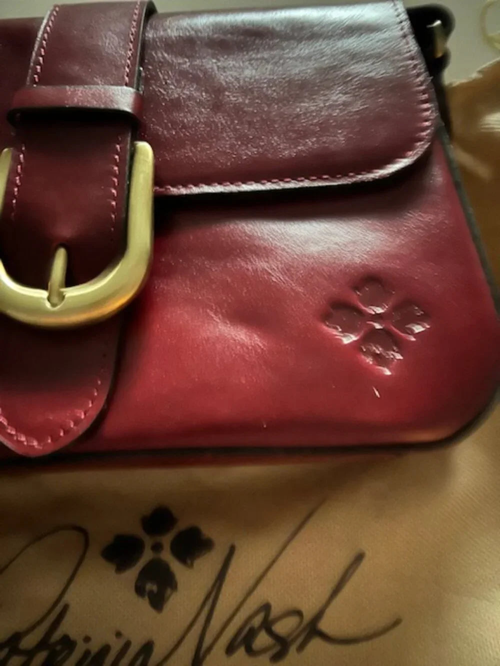 Patricia Nash Samala Leather Crossbody Oxblood NWOT