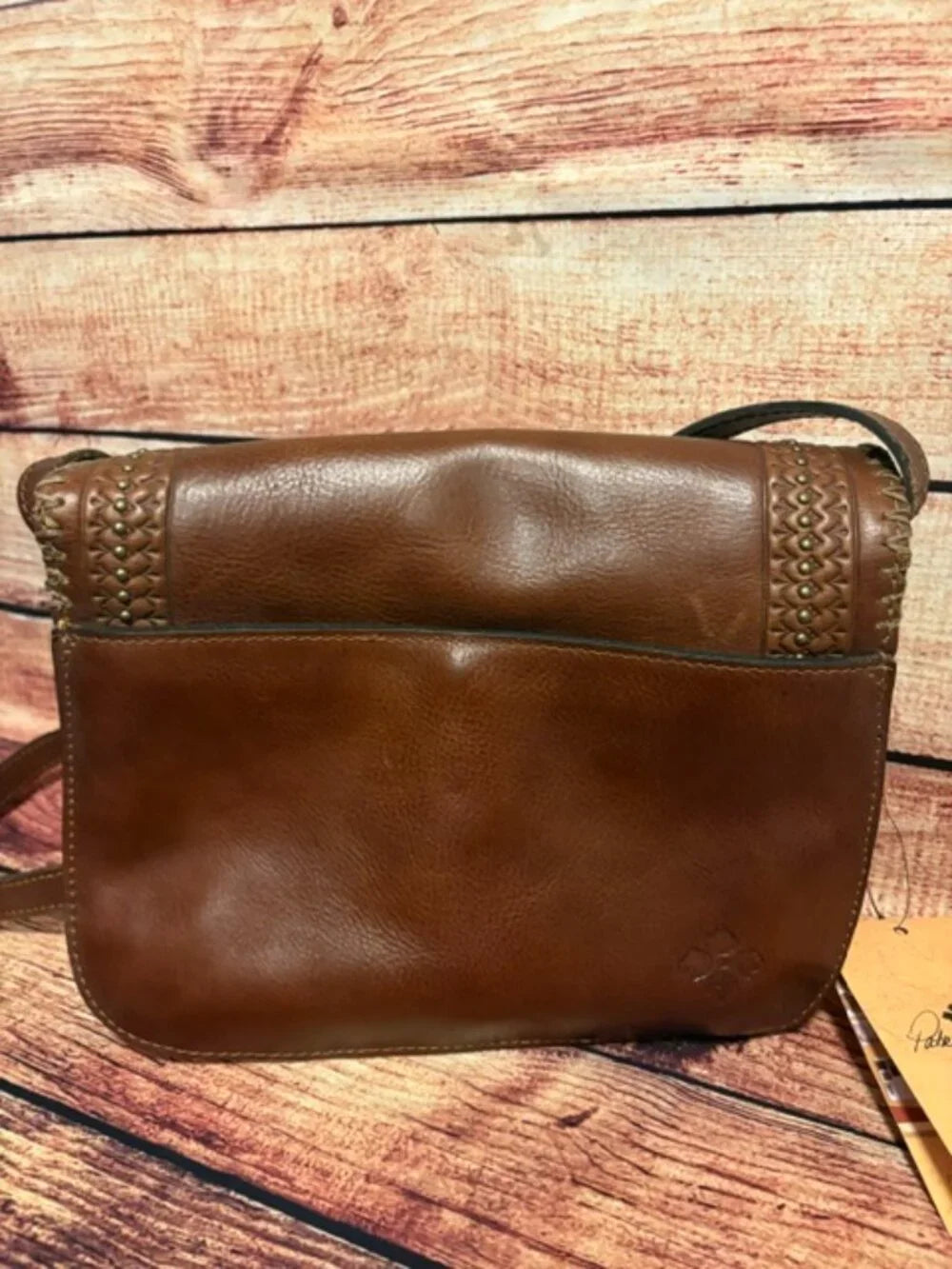 PATRICIA NASH Beaumont Crossbody Purse Tooled Leather in Cognac