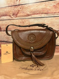 PATRICIA NASH Beaumont Crossbody Purse Tooled Leather in Cognac